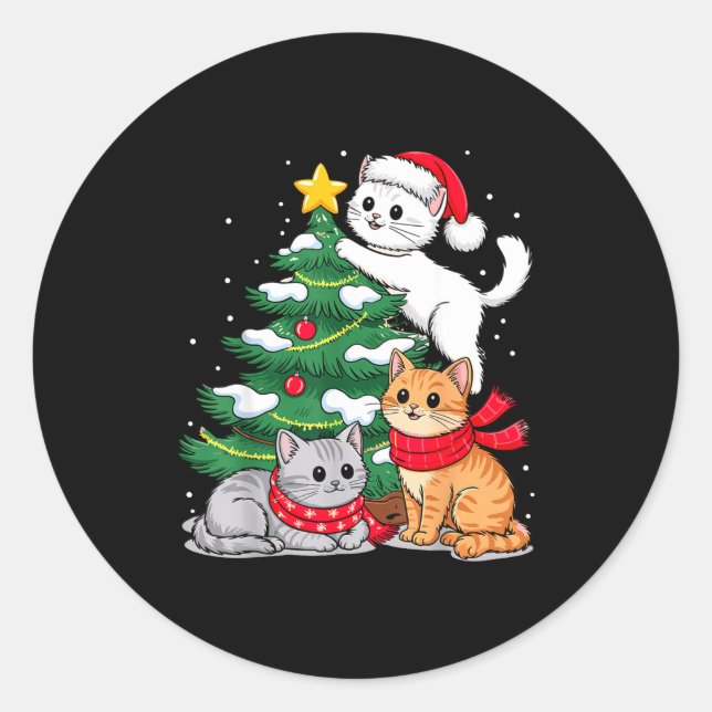 Adesivo Christmas Tree Cats Xmas  (Frente)