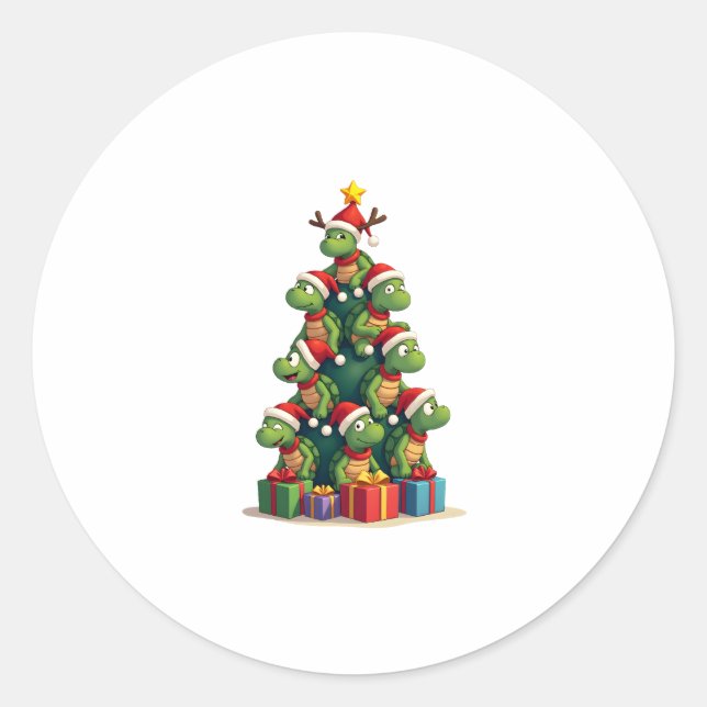 Adesivo Christmas Tree Sea Turtle Turtles Tortoise T-Shirt (Frente)