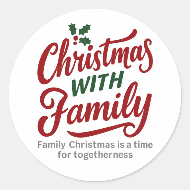 Adesivo Christmas WITH Family – Glitter Holiday Design (Frente)
