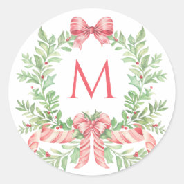 Adesivo Christmas Wreath Candy Cane Bow | Monogram