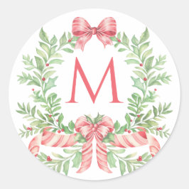 Adesivo Christmas Wreath Candy Cane Bow | Monogram 