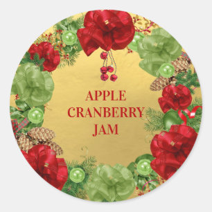 Adesivo CHRISTMAS Wreath DOURADO Produtos cozidos Cookies