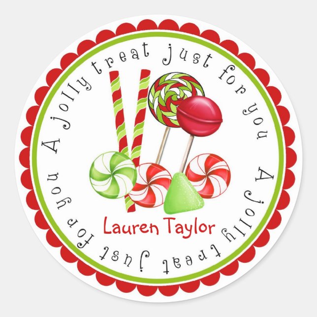 Adesivo Christms Candy Holiday Stickers (Frente)