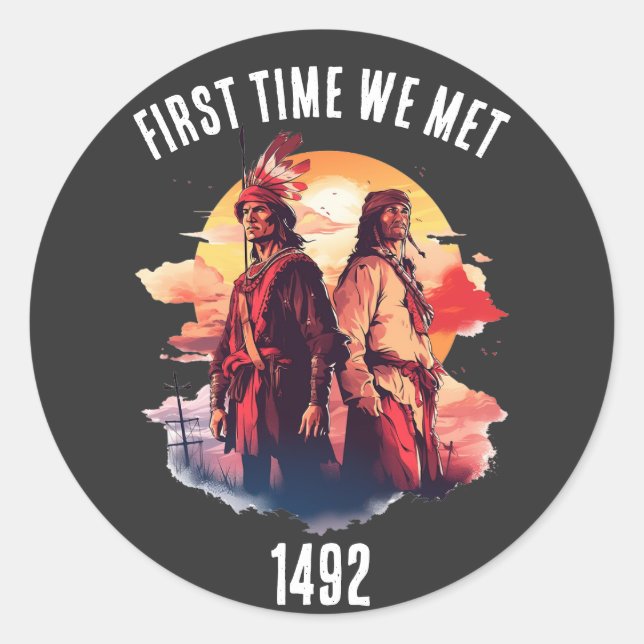 Adesivo Christophoer Columbus e o Dia dos Povos Indígenas (Frente)