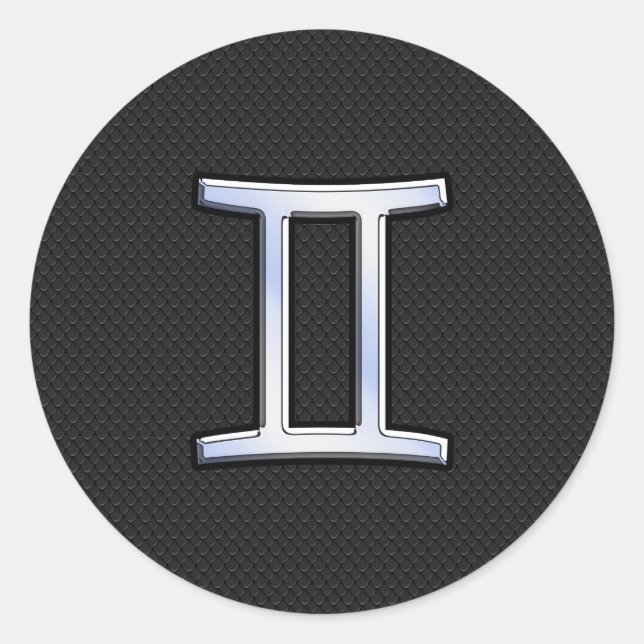 Adesivo Chrome Como Gemini Sinal Zodiac (Frente)