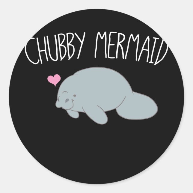 Adesivo Chubby Mermaid Manatee Sea Cow (Frente)