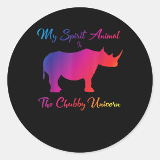 Adesivo Chubby Unicorn Rhino Funny Cute Adorável Animal
