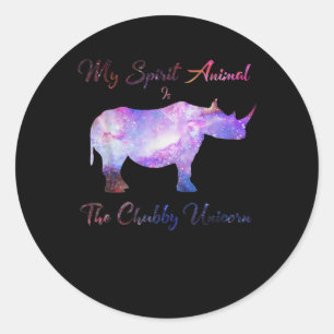 Adesivo Chubby Unicórnio Rhino Funny Cute Adorável Anima