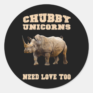 Adesivo Chubby Unicorns Precisa De Amor Demasiado Rinocero