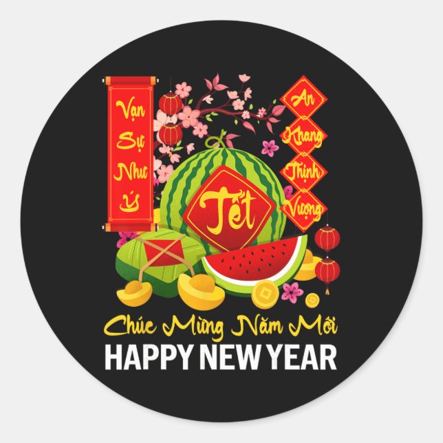 Adesivo Chuc Mung Nam Moi Happy Lunar New Year Vietnamese  (Frente)