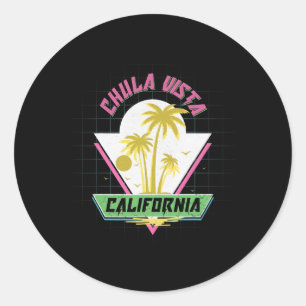 Adesivo Chula Vista Califórnia Retro Vaporwave Praia