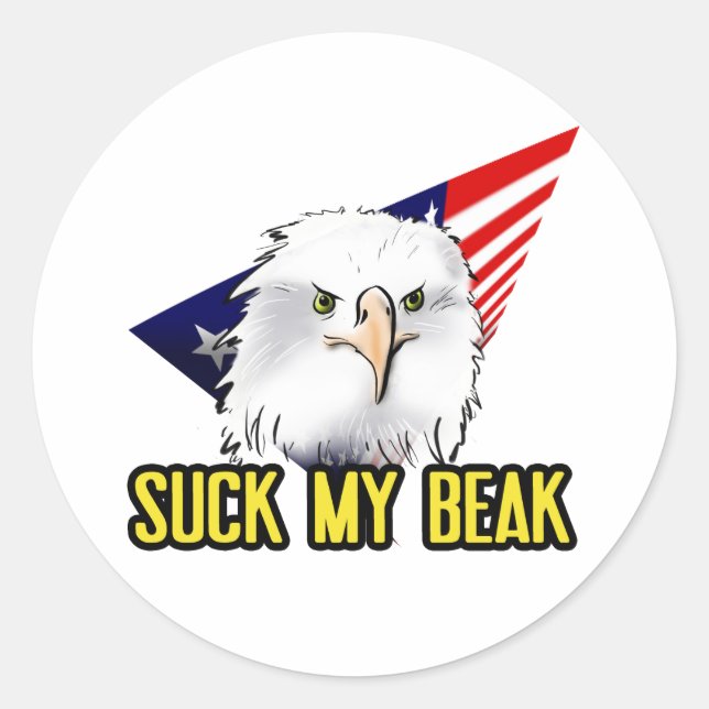 Adesivo Chupa meu Beak American Eagle Humor (Frente)