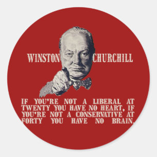 Adesivo Churchill em conservadores e em liberais
