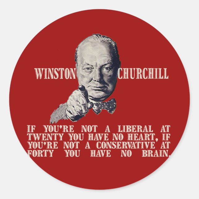 Adesivo Churchill sobre Conservadores e Liberais (Frente)