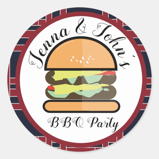 Adesivo CHURRASCO Barbecue Bebê Q Chá de fraldas de aniver (Frente)