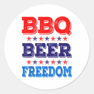 Adesivo Churrasco Beer Freedom America Partido 4 De Julho