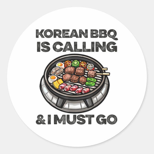 Adesivo Churrasco coreano engraçada Comida de churrasco co (Frente)