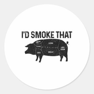 Adesivo Churrasco De Chef Butcher Eu Fumaria Aquele Porco 