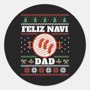 Adesivo Churrasco de Natal engraçado Feliz Navi Pai Uggly