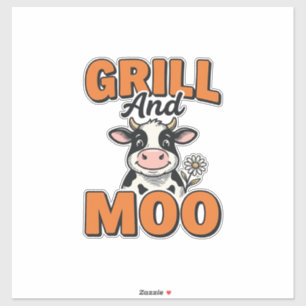Adesivo Churrasco De Vaca Engraçada E Design De Camiseta V