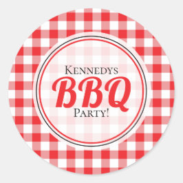 Adesivo CHURRASCO do Partido da Família Red Gingham