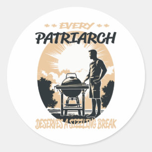 Adesivo Churrasco Engraçado Patriarca, Chef Ou Divertiment