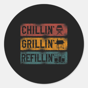 Adesivo Churrasco Fumante Chillin' Grillin' Refillin'