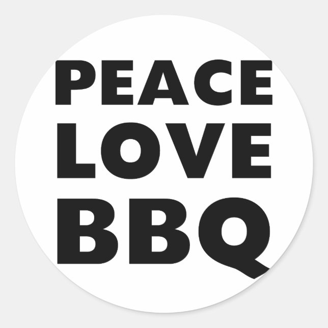 Adesivo Churrasco Peace Love (Frente)