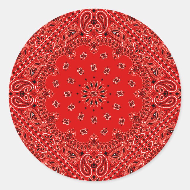 Adesivo CHURRASCO Red Paisley Western Bandana Scarf Impres (Frente)