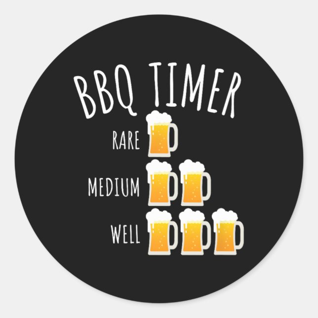 Adesivo Churrasco Timer Beer Bebendo Engraçado (Frente)