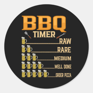 Adesivo Churrasco Timer Raw Moedas Médias Bem Feitas Amant