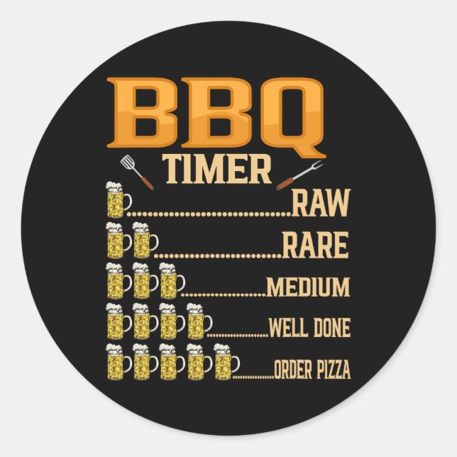Adesivo Churrasco Timer Raw Moedas Médias Bem Feitas Amant (Frente)