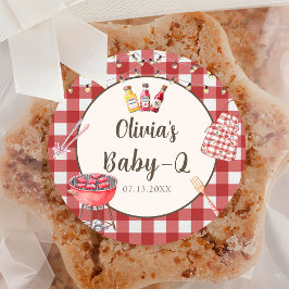 Adesivo Churrasco vermelho Chá de fraldas Q do bebê