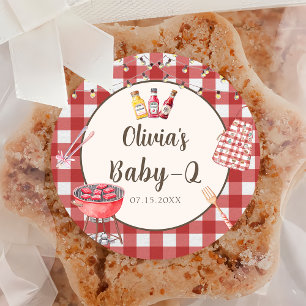 Adesivo Churrasco vermelho Chá de fraldas Q do bebê