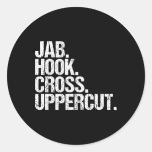 Adesivo Chute Boxe Engraçado Jab Gancho Cruz Uppercut 