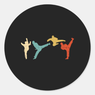 Adesivo Chutes de Taekwondo Artes Marciais Coreanas Retrô