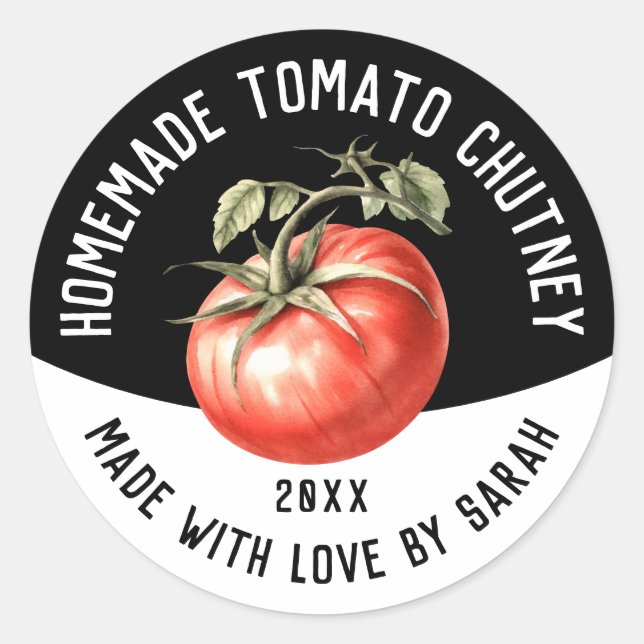 Adesivo Chutney de Tomate Comestível Caseiro (Frente)