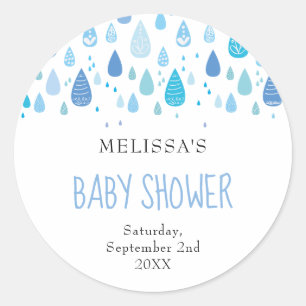 Adesivo Chuva Azul Adorável Baby Shower / Sprinkle