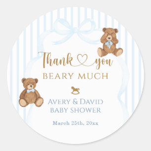 Adesivo Chuva Azul Baby Shower Elegante Listra