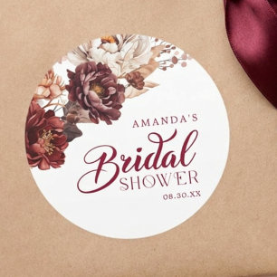 Adesivo Chuva Burgundy Floral Outono Chá de Noiva