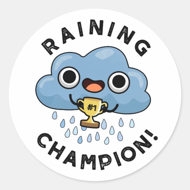 Adesivo Chuva Champ Engraçado Clima Chuva Nuvem Lúpulo (Frente)