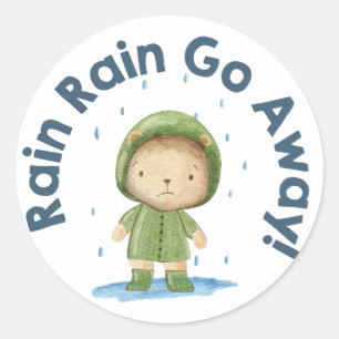 Adesivo Chuva Chuva Sai - Urso Bonito em um dia chuvoso
