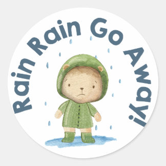 Adesivo Chuva Chuva Sai - Urso Bonito em um dia chuvoso