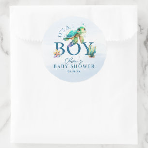 Adesivo Chuva de Água Azul Baby Shower Submarino