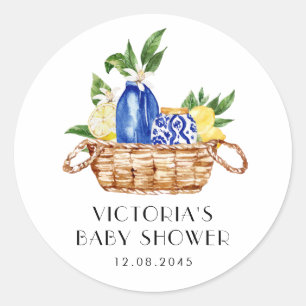 Adesivo Chuva de Água Boho Limão Mediterrâneo Baby Shower