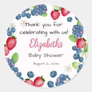 Adesivo Chuva de Água Doce Baby Shower Obrigado