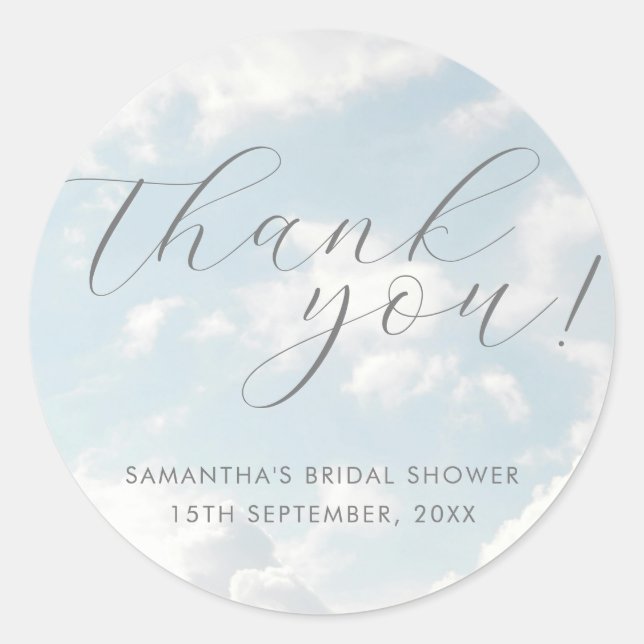 Adesivo Chuva de Amor Azul Nove Nuvens Elegante Chá de Noi (Frente)