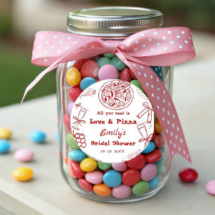 Adesivo Chuva de Amor e Pizza no Chá de Panela