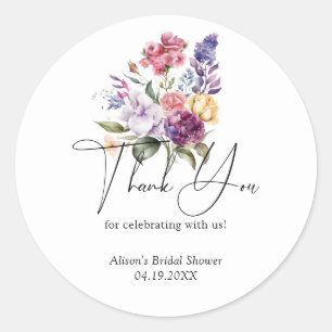 Adesivo Chuva de Amor Floral de Primavera para Chá de Noiv