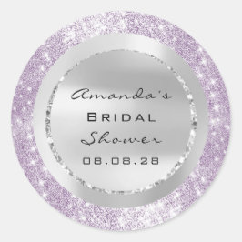 Adesivo Chuva de Arroz Rosa Doce 16º Lilás Brilho Cinza